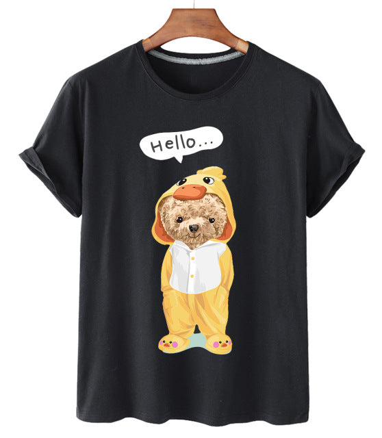 Eco-Friendly Yellow Duck Bear T-shirt