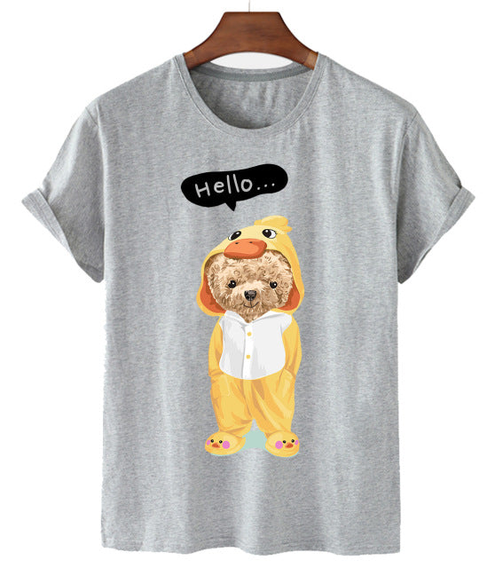 Eco-Friendly Yellow Duck Bear T-shirt