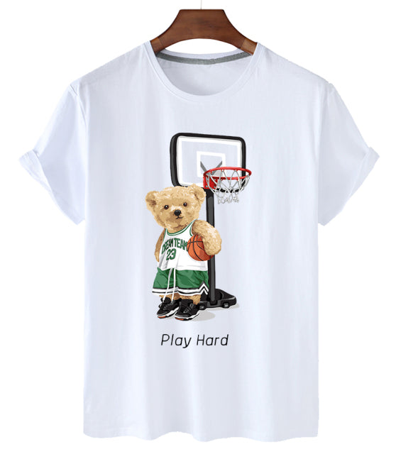 Eco-Friendly Basketball Bear T-shirt