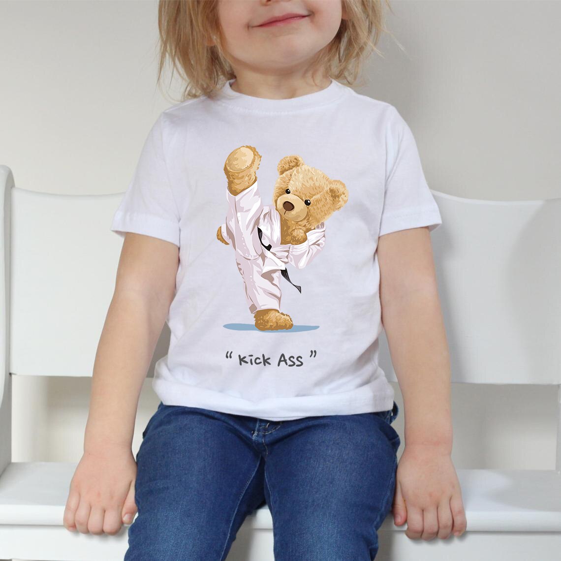 Eco-Friendly Karate Bear Kids T-shirt