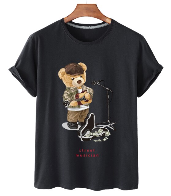 Eco-Friendly Street Singer Bear T-shirt