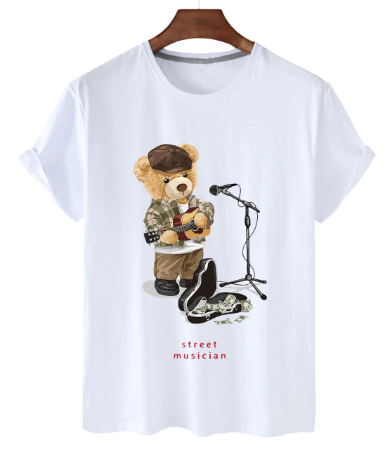 Eco-Friendly Street Singer Bear T-shirt
