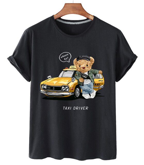 Eco-Friendly Taxi Driver Bear T-shirt