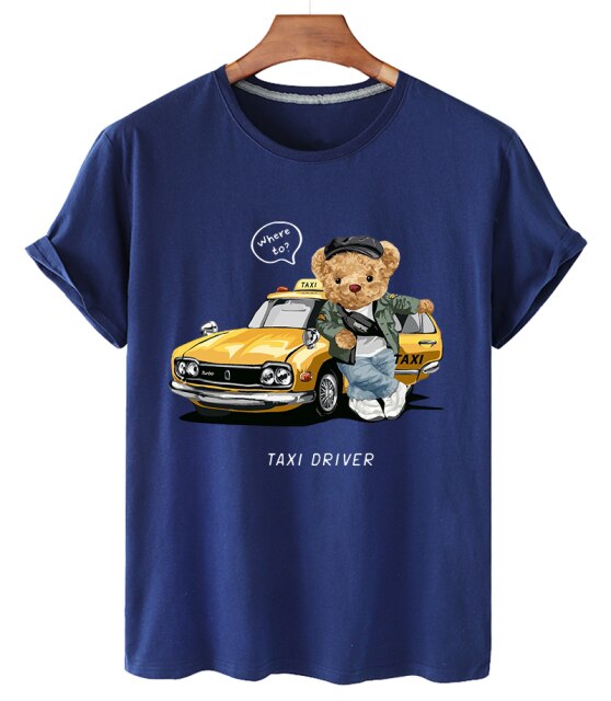 Eco-Friendly Taxi Driver Bear T-shirt