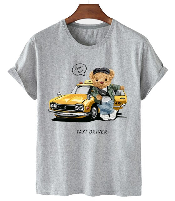 Eco-Friendly Taxi Driver Bear T-shirt