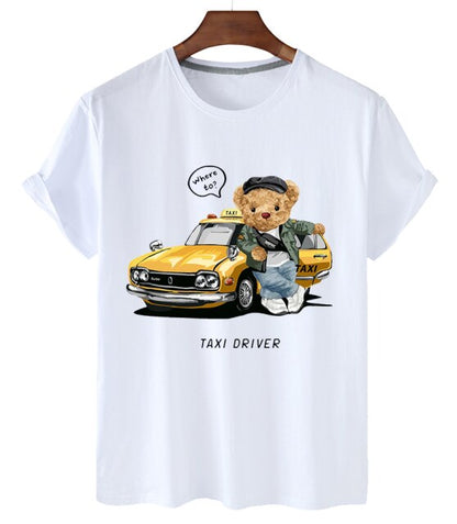 Eco-Friendly Taxi Driver Bear T-shirt