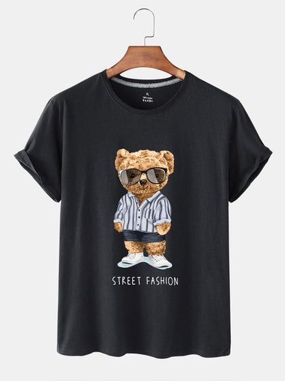 Eco-Friendly Street Fashion Bear T-shirt