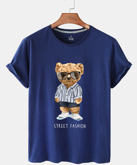 Eco-Friendly Street Fashion Bear T-shirt