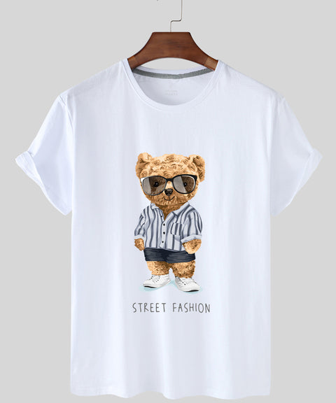 Eco-Friendly Street Fashion Bear T-shirt