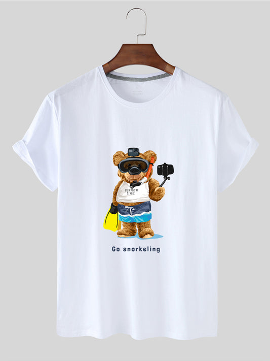 Eco-Friendly Snorkeling Bear T-shirt