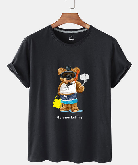 Eco-Friendly Snorkeling Bear T-shirt